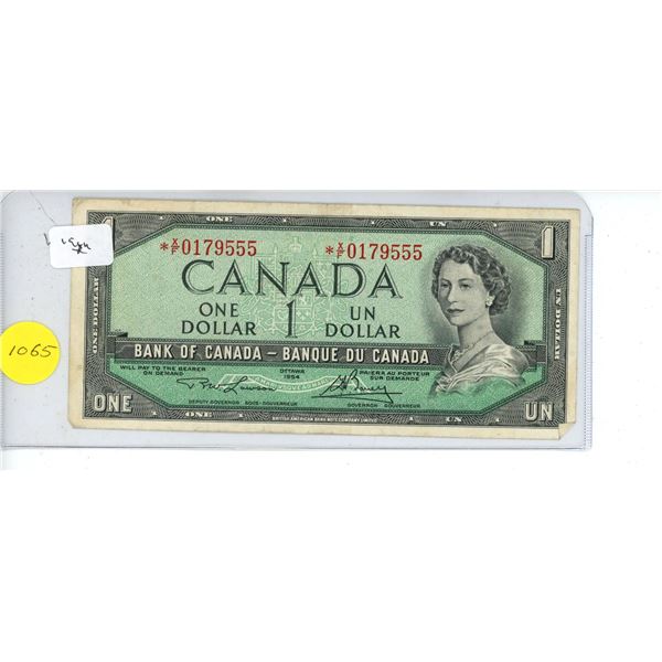 1954 Canadian One Dollar Bank Note