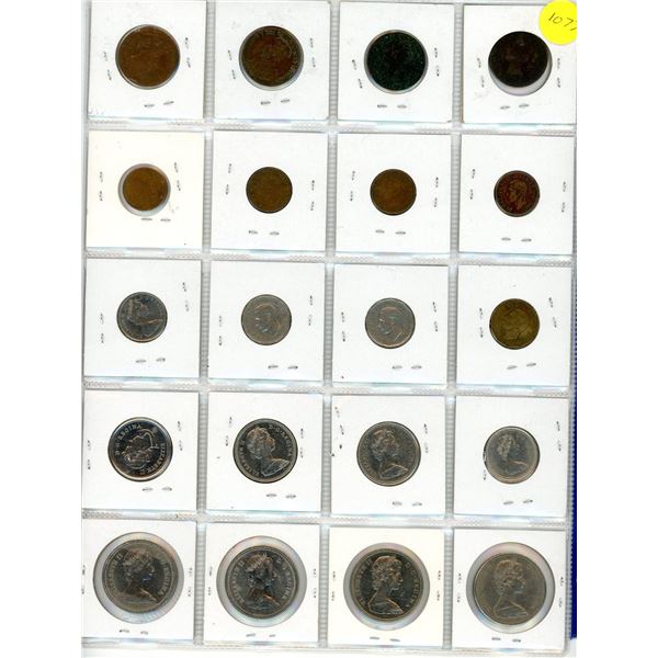 Binder Page of Various Canadian Coins 1895 - 2020