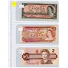 Image 2 : 3 Canadian 2 Dollar Bank Notes  1954, 1974, 1986