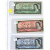 Image 1 : 3 1954 Canadian Bank Notes, One, Two And Five Dollar