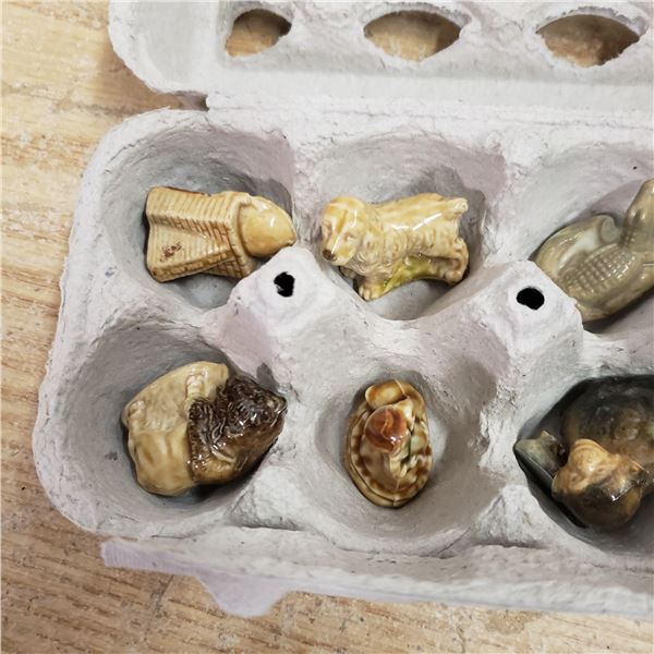 small figurines including religious items