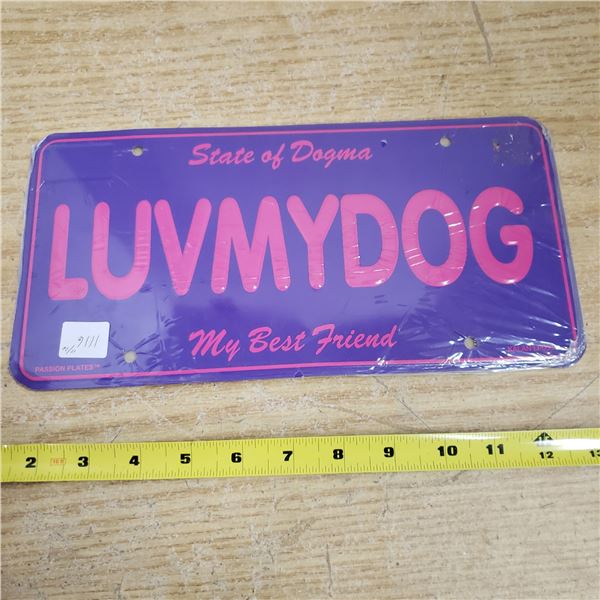 Love my Dog license plate