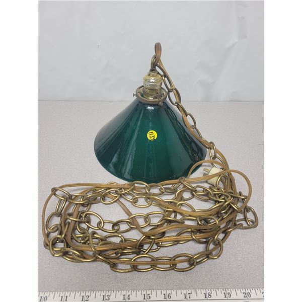 Vintage glass swag lamp 10" wide