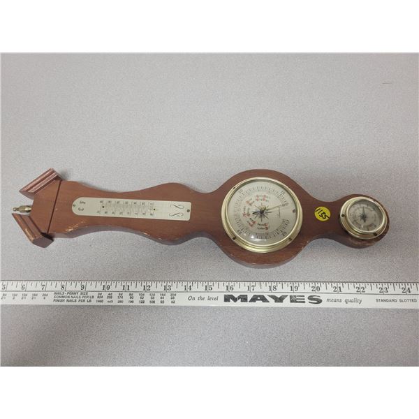 Wallmount wooden barometer 18" tall