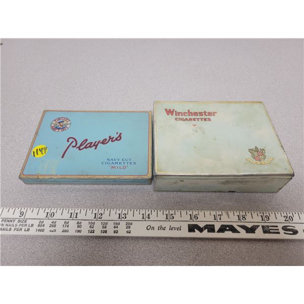 2X tin cigarette cases