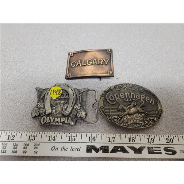 3 belt buckles
