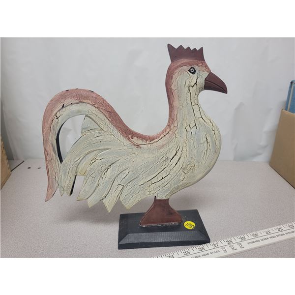 Wooden decorative rooster 13" across