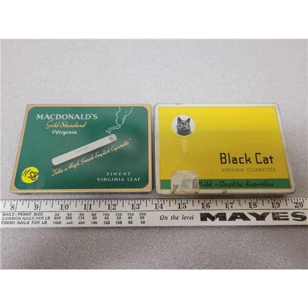 2 Flat 50 cigarette tins