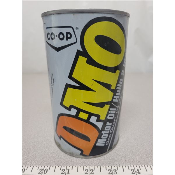 Empty COOP D-MO quart oil can