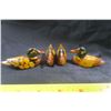 4 Wooden Carved Ducks