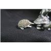 Image 5 : 3 Small pewter Figures Tortise and Hare, Porcupine and Weasle