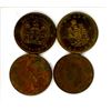 Image 1 : Quebec 1867 Coin, 1938 King George Large Penny, 1867 Maple Leaf Coin, 1949 Pitcher Plant Coin