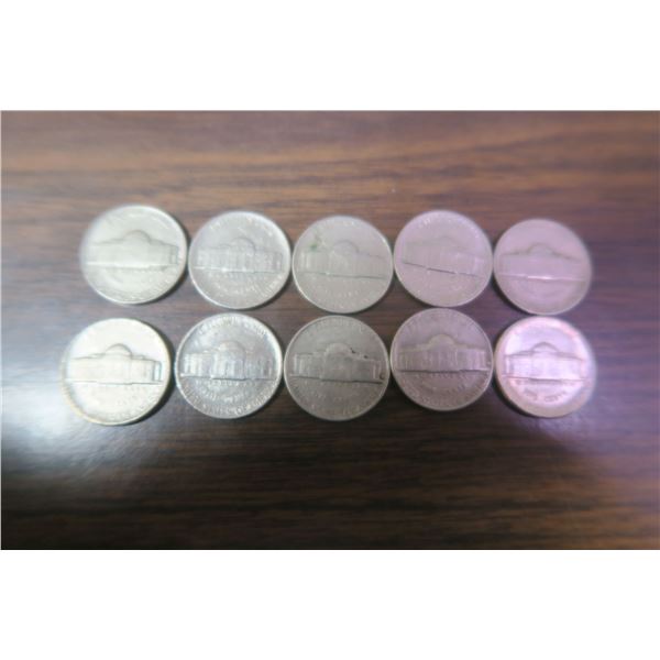 10 US Nickles, 1954, '57 '64 '66 '67 '78 '85 and 2 1987