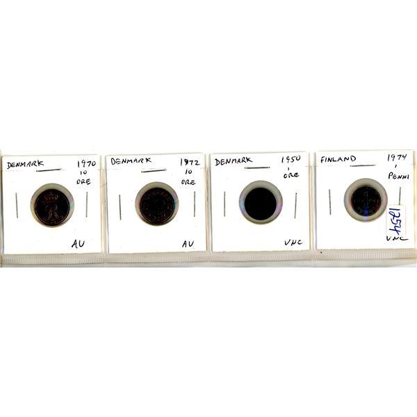 4 Danish Coins 1950-1974