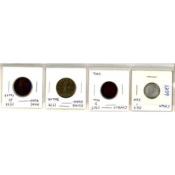 Chinese, Cyprus and 2 Hong Kong Coins 1955-1979