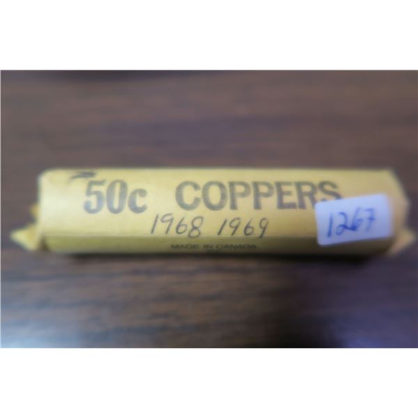 Roll of 1968-69 Canadian Pennies