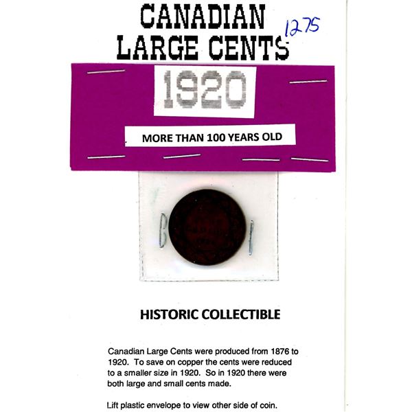 Canadian Large Cent 1920