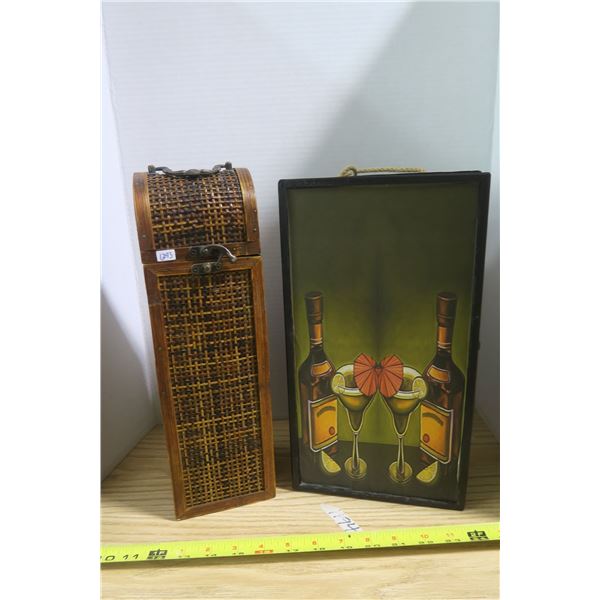 2 Bottle Wine Carrier Box & Second Chest Style Box