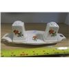 Saskatchewan Tiger Lilly Salt and Pepper Shakers With Dish