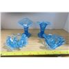 Image 1 : 4 Blue Glass Decorative Pieces