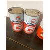Image 3 : 4 Gulf Oil Tins 2 Full 2 Empty