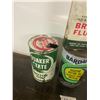Image 3 : 3 Poil Tins B/A Brake Fluid - Full, Bardahl - Full, Quaker State - Empty