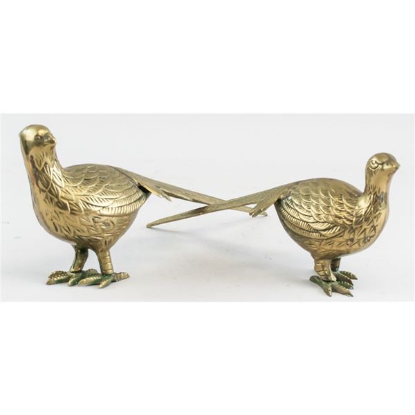 Pair of Brass Peacocks