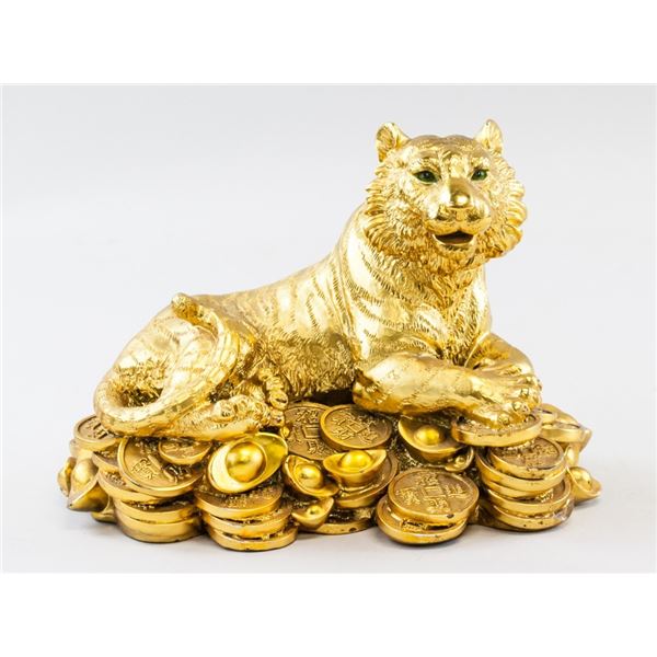 Chinese Gold Gilt Bronze Tiger Figure