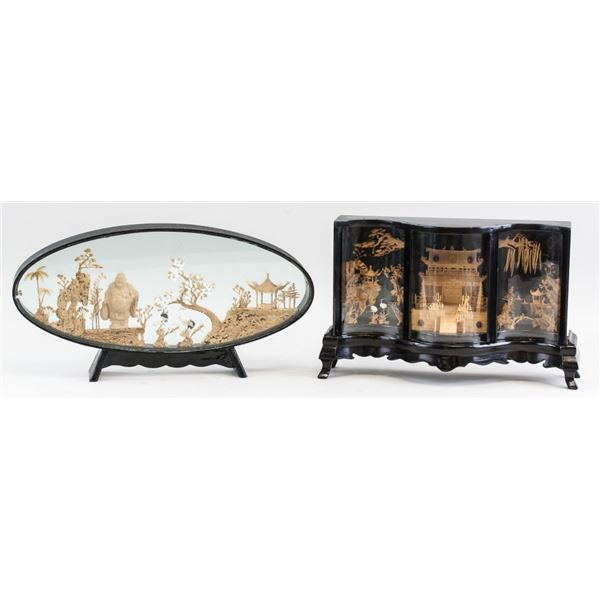 Chinese Carved Panels Scene 2pc