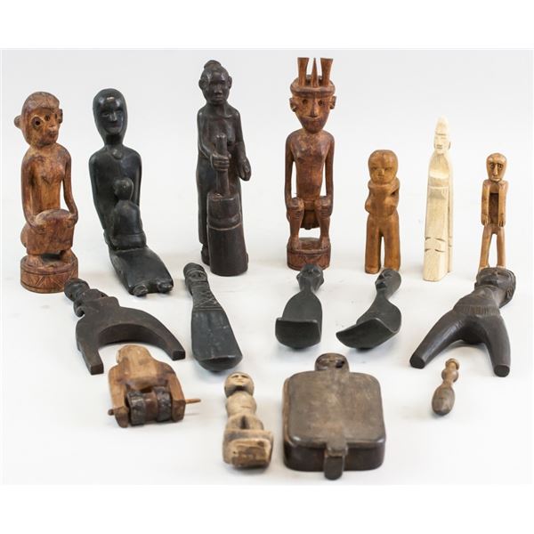 16 Assorted African Woodcarved Statues
