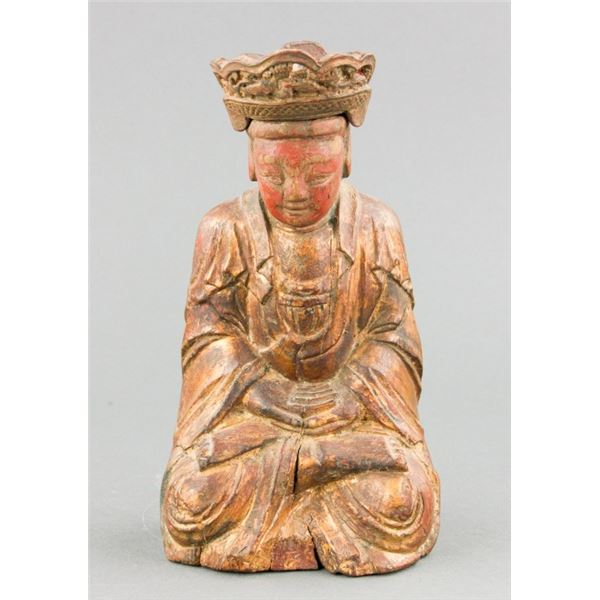 Chinese Ming Wood Carved Buddha 15/16 Century