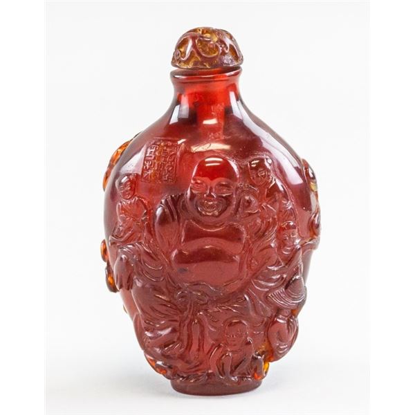 Chinese Red Peking Glass Snuff Bottle