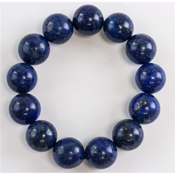 Chinese Lapis Stone Carved Bracelet