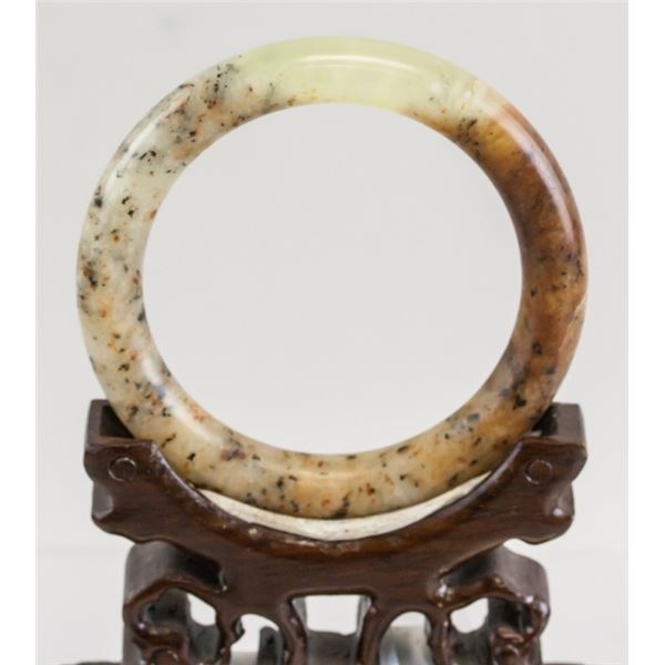 Hardstone Bangle White and Speckled Brown