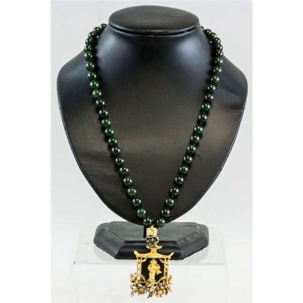 Chinese Green Jade Necklace