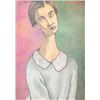 Image 1 : Italian Double Sided Mixed Media Signed Modigliani