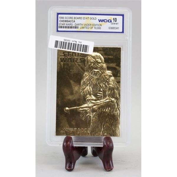 Score Board 1996 Chewbacca 23kt Gold Card