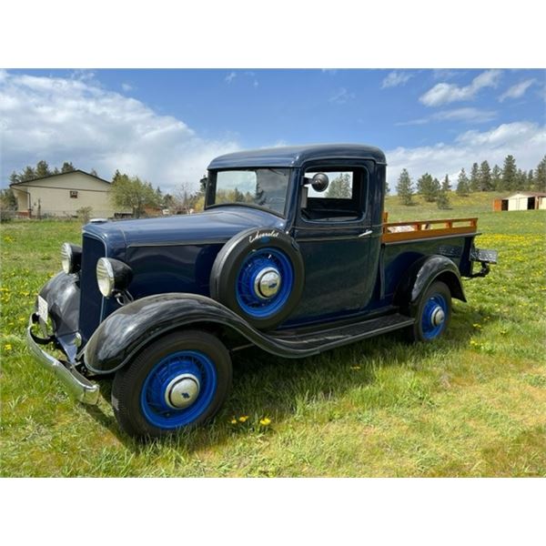 1935 CHEVROLET PICKUP TRUCK, 2DR PU, BLUE, VIN 515031629
