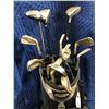 Image 2 : BLUE WHITE RIDGE GOLF BAG WITH 13 ASSORTED RIGHT HANDED GOLF CLUBS