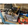 Image 5 : SHELF OF ASSORTED HAND TOOLS, TOOL BAGS, BIT SETS & MASTERCRAFT WET SHARPENER