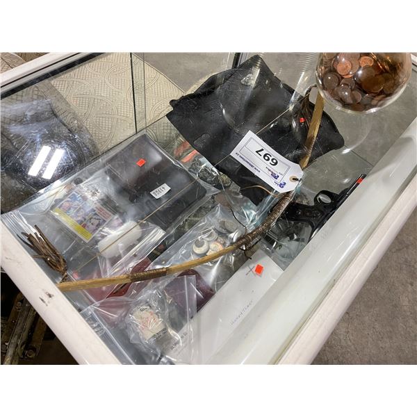 GENE SIMMONS LIMITED EDITION MONEY BAG, COLLECTOR HOCKEY TICKETS, COINS, WALLETS, HOKEY CARD, SMALL