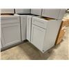 Image 2 : 10PCS GREY SHAKER STYLE WOOD FRONT KITCHEN CABINET SET WITH 6 UPPER CABINETS, 3 BASE CABINETS,