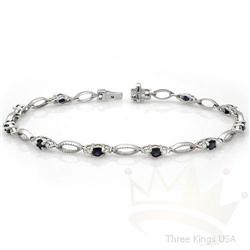 Jewelry 4.0 ctw Sapphire & Diamond Bracelet 14K Gold