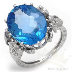 Jewelry 10.12 ctw Topaz & Diamond 14K White Gold