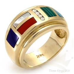 Opal Ring with 0.10 ctw Diamond in 14K Yellow Gold