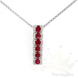 Necklace 1.45 ctw Ruby & Diamond 14K White Gold
