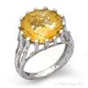 Image 1 : Ring 8.32 ctw Citrine & Diamond 14K White Gold
