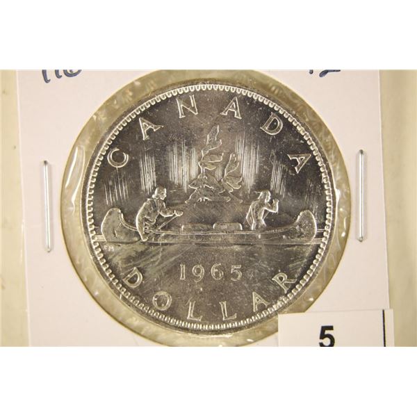 1965 BLUNT TYPE II CANADA SILVER DOLLAR BU