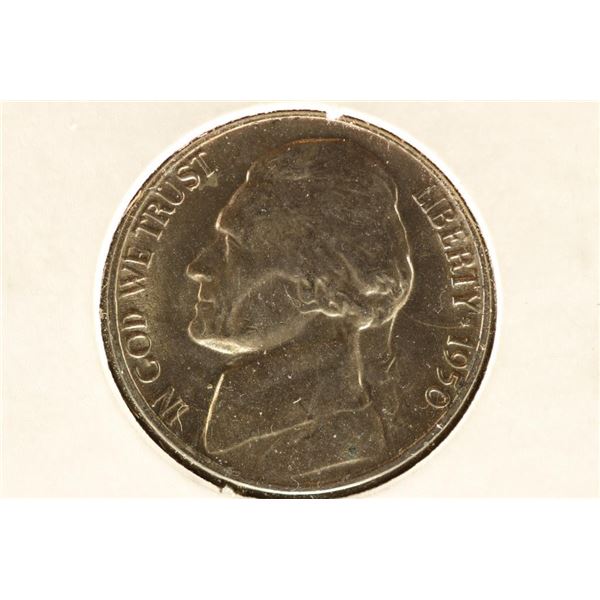 1950-D JEFFERSON NICKEL FULL STEPS BRILLIANT UNC