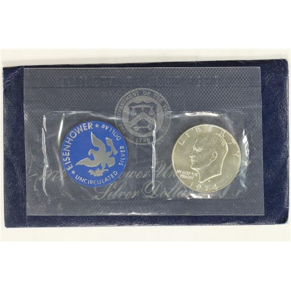 1974-S IKE SILVER DOLLAR (BLUE PACK)